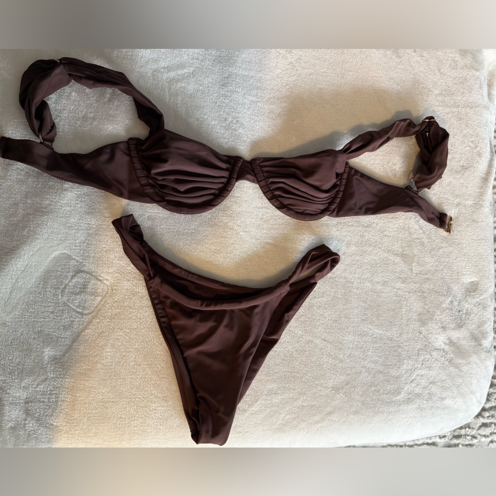 VACAY swimwear Brown Bikini Set
